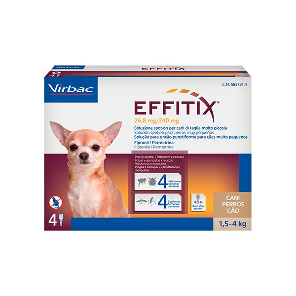 Effitix Xs Antiparasitarios Perros Muy Pequeños 1,5-4 Kg