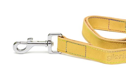 Gloria Pets Correa de Cuero Oasis Amarillo/Beige