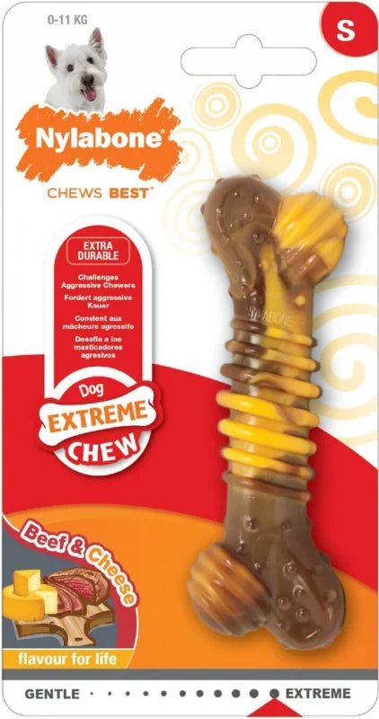 Nylabone Extreme Chew Texture Bone : Sabor bistec y queso